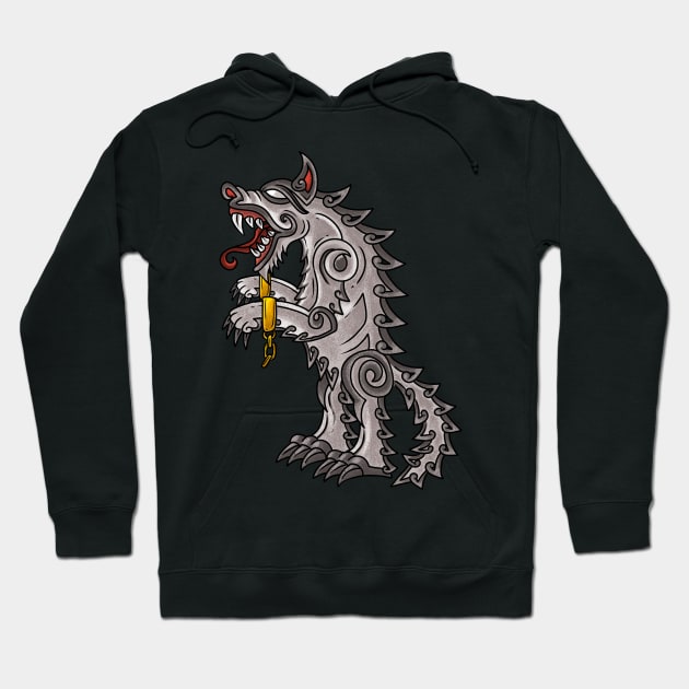 Ruler of the Nordic Seas: Viking Fenrir Monster Wolf Design Hoodie by Holymayo Tee